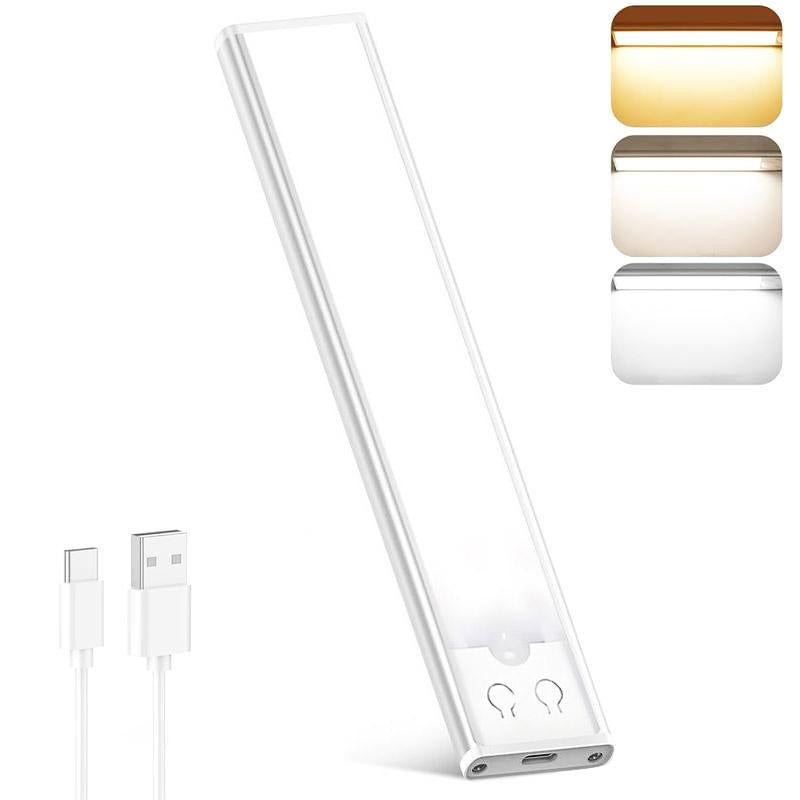 Closet Lights,4 Pack under Cabinetlights with Motion Sensor, USB Rechargeable Nightlights with 3 Color Temps, Portable LED Wall Sconcedimmable Closet Lights with Warm & Cold Lighting,Christmas Lights, Christmas Decorationsthanksgiving Hostess Gifts