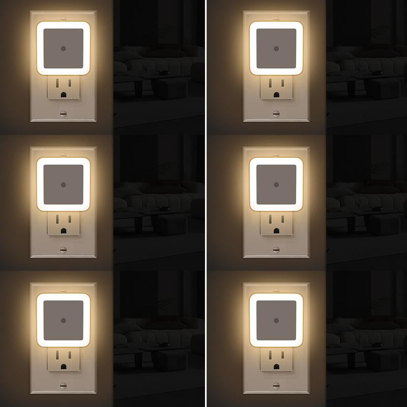 Night Light, Night Lights Plug into Wall 6-Pack, Plug in Night Light, Dusk to Dawn Nightlight Led Night Lights for Bedroom, Bathroom, Hallway Warm White Home Lighting
