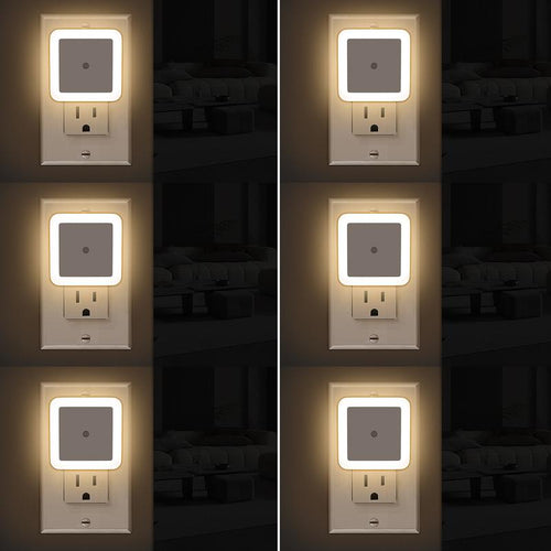 Night Light, Night Lights Plug into Wall 6-Pack, Plug in Night Light, Dusk to Dawn Nightlight Led Night Lights for Bedroom, Bathroom, Hallway Warm White Home Lighting
