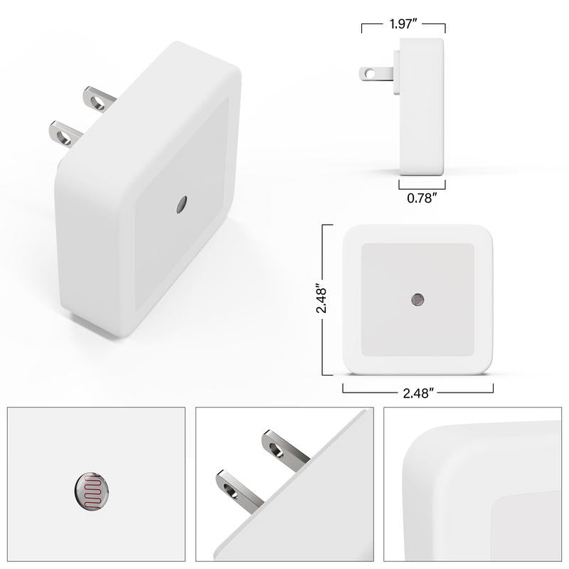 Night Light, Night Lights Plug into Wall 6-Pack, Plug in Night Light, Dusk to Dawn Nightlight Led Night Lights for Bedroom, Bathroom, Hallway Warm White Home Lighting