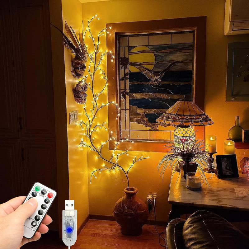 70 Inches 72 Leds Cherry Blossom Branch Lights Usb-Powered Bendable Garland Willow Vine with Fairy Lights for Wedding Valentine'S Day Party Home Wall Decor