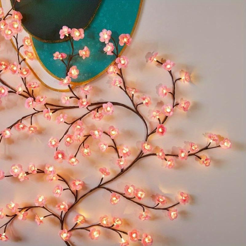 70 Inches 72 Leds Cherry Blossom Branch Lights Usb-Powered Bendable Garland Willow Vine with Fairy Lights for Wedding Valentine'S Day Party Home Wall Decor