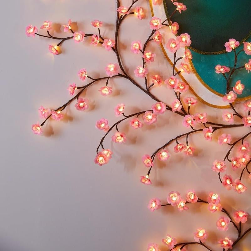 70 Inches 72 Leds Cherry Blossom Branch Lights Usb-Powered Bendable Garland Willow Vine with Fairy Lights for Wedding Valentine'S Day Party Home Wall Decor