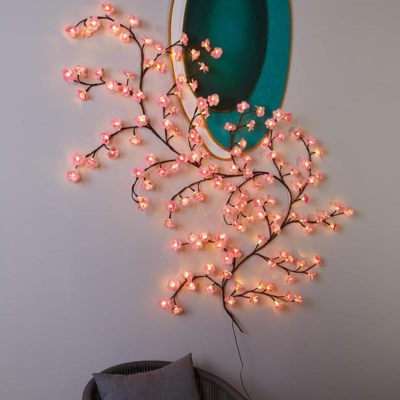 70 Inches 72 Leds Cherry Blossom Branch Lights Usb-Powered Bendable Garland Willow Vine with Fairy Lights for Wedding Valentine'S Day Party Home Wall Decor