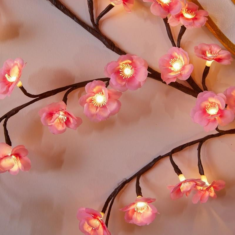 70 Inches 72 Leds Cherry Blossom Branch Lights Usb-Powered Bendable Garland Willow Vine with Fairy Lights for Wedding Valentine'S Day Party Home Wall Decor