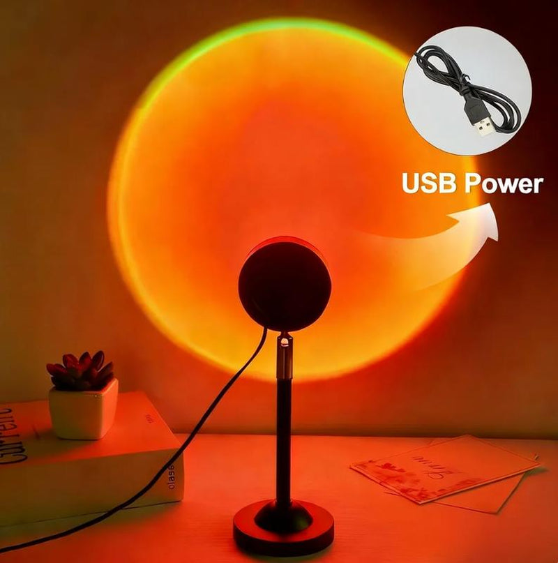 Valentine‘S Day Fall Sunset Lamp Projector Light 180° Adjustable Sunset Mood Lamp, 4 Modes, Remote Control RGB Ambient Night Light for Bedroom, Gaming Room, Live Streaming Photography & Parties Home Wall Decor Party Live Streaming Christmas Gift Led Multi