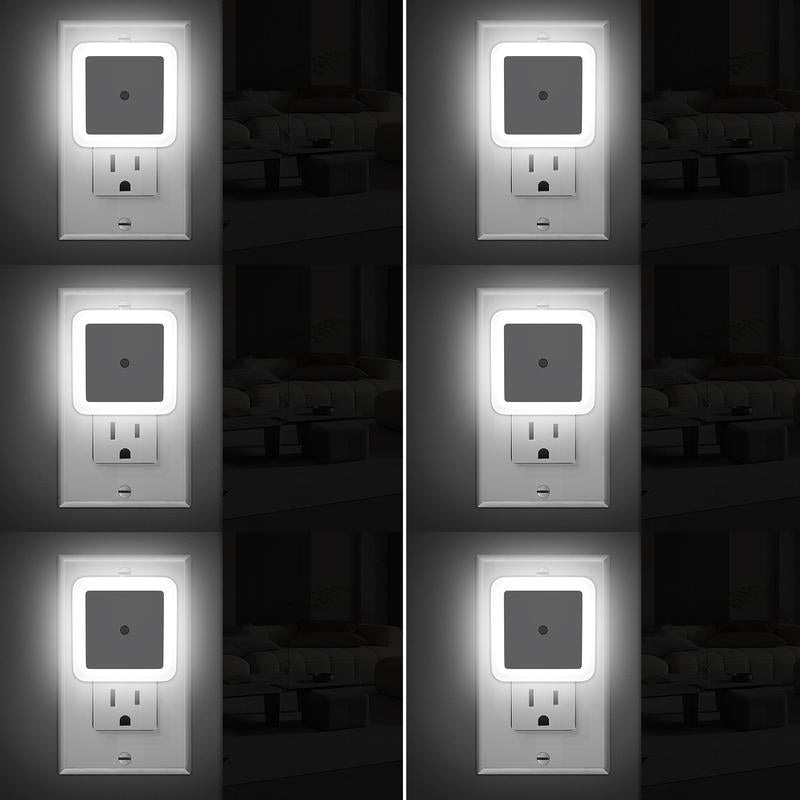Night Light, Night Lights Plug into Wall 6-Pack, Plug in Night Light, Dusk to Dawn Nightlight Led Night Lights for Bedroom, Bathroom, Hallway Warm White Home Lighting