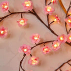 70 Inches 72 Leds Cherry Blossom Branch Lights Usb-Powered Bendable Garland Willow Vine with Fairy Lights for Wedding Valentine'S Day Party Home Wall Decor